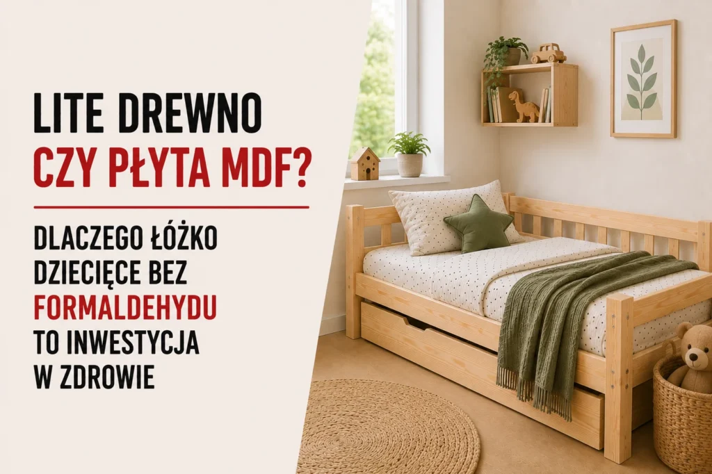 Lite drewno czy płyta MDF? Dlaczego łóżko dziecięce bez formaldehydu to inwestycja w zdrowie