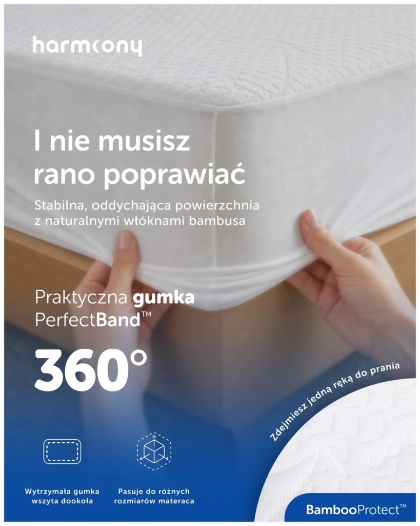 Ochraniacz na materac Harmoony bambusowy, wodoodporny, zdjęcie 6
