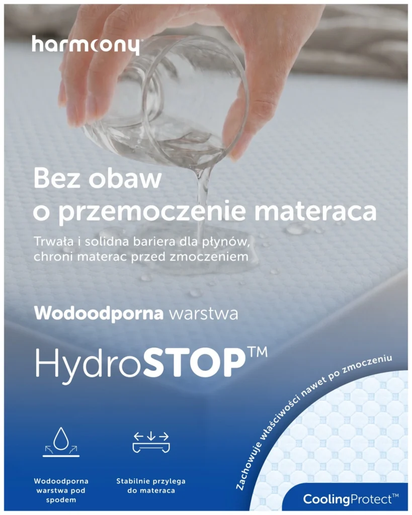 Ochraniacz na materac Harmoony chłodzący, wodoodporny, zdjęcie 5