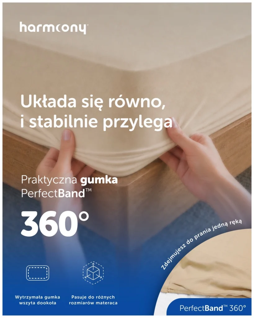 Prześcieradło z gumką Harmoony bawełniane, beżowe, zdjęcie 4