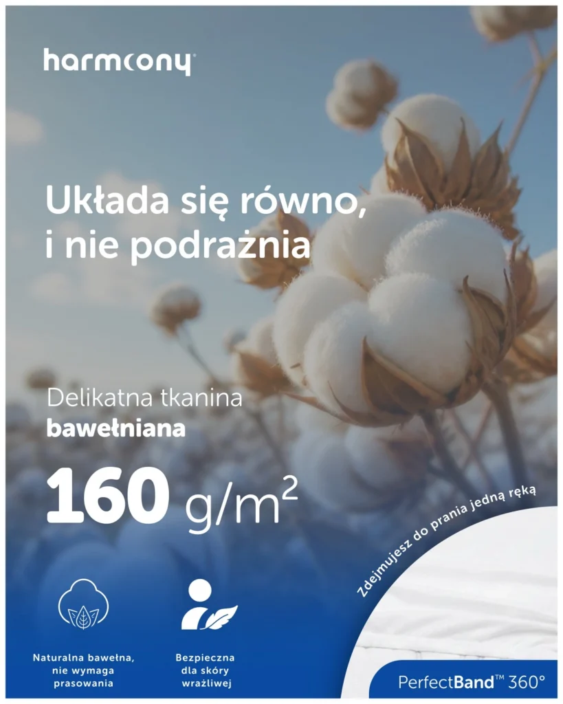 Prześcieradło z gumką Harmoony bawełniane, białe, zdjęcie 5