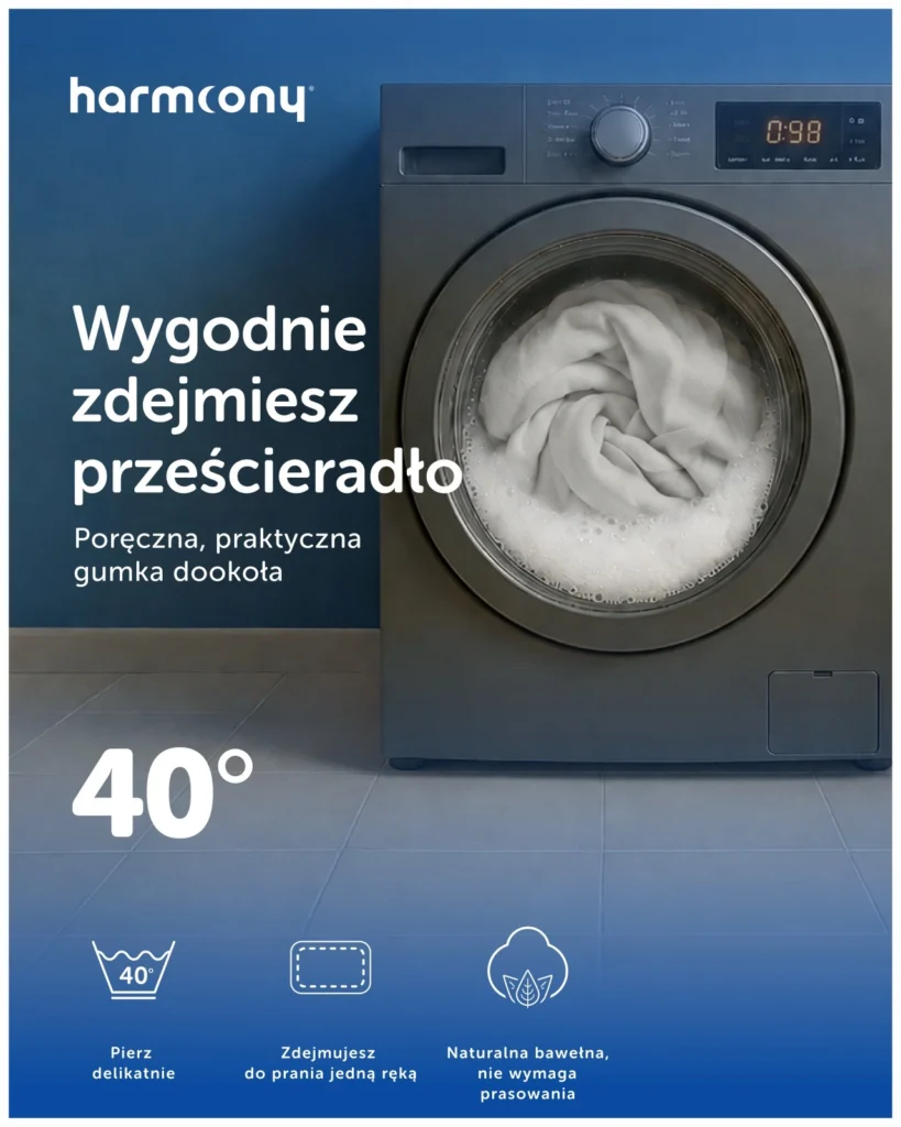 Prześcieradło z gumką Harmoony bawełniane, szare, zdjęcie 8
